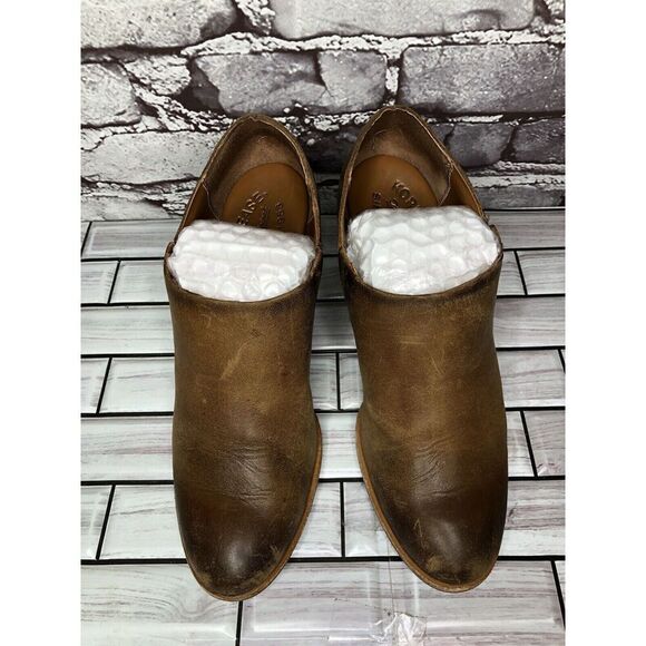Kork-Ease Brown Leather Stacked Heel Wedge Ankle Booties Women’s Sz 7.5M US/38EU - Picture 9 of 16